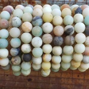 Amazonite Frosted Natural Gemstones Bracelet 